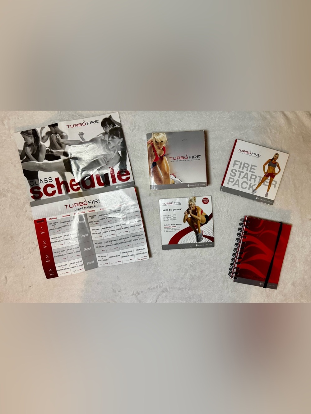 Beachbody Turbo Fire Complete DVD set, schedule, and planner